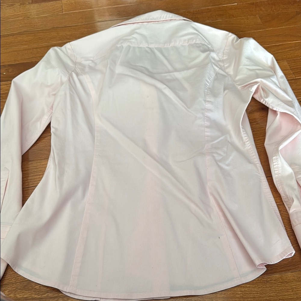 Express Pale Pink Fitted Notched Collar Fitted  Button Down Shirt Size Small - Picture 5 of 8